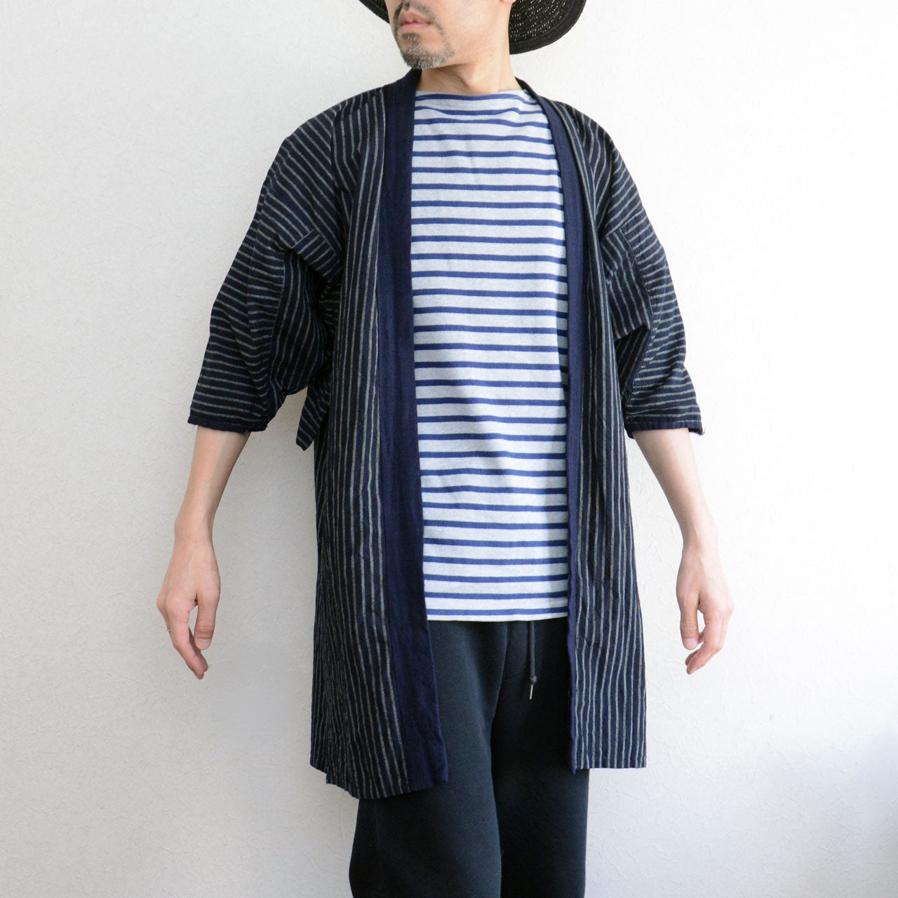 Noragi work jacket, Japanese vintage indigo textile