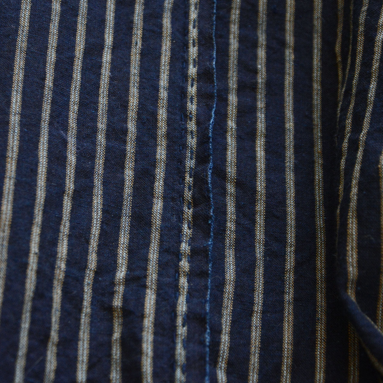 Traditional Japanese work coat(noragi), indigo dyed stripe