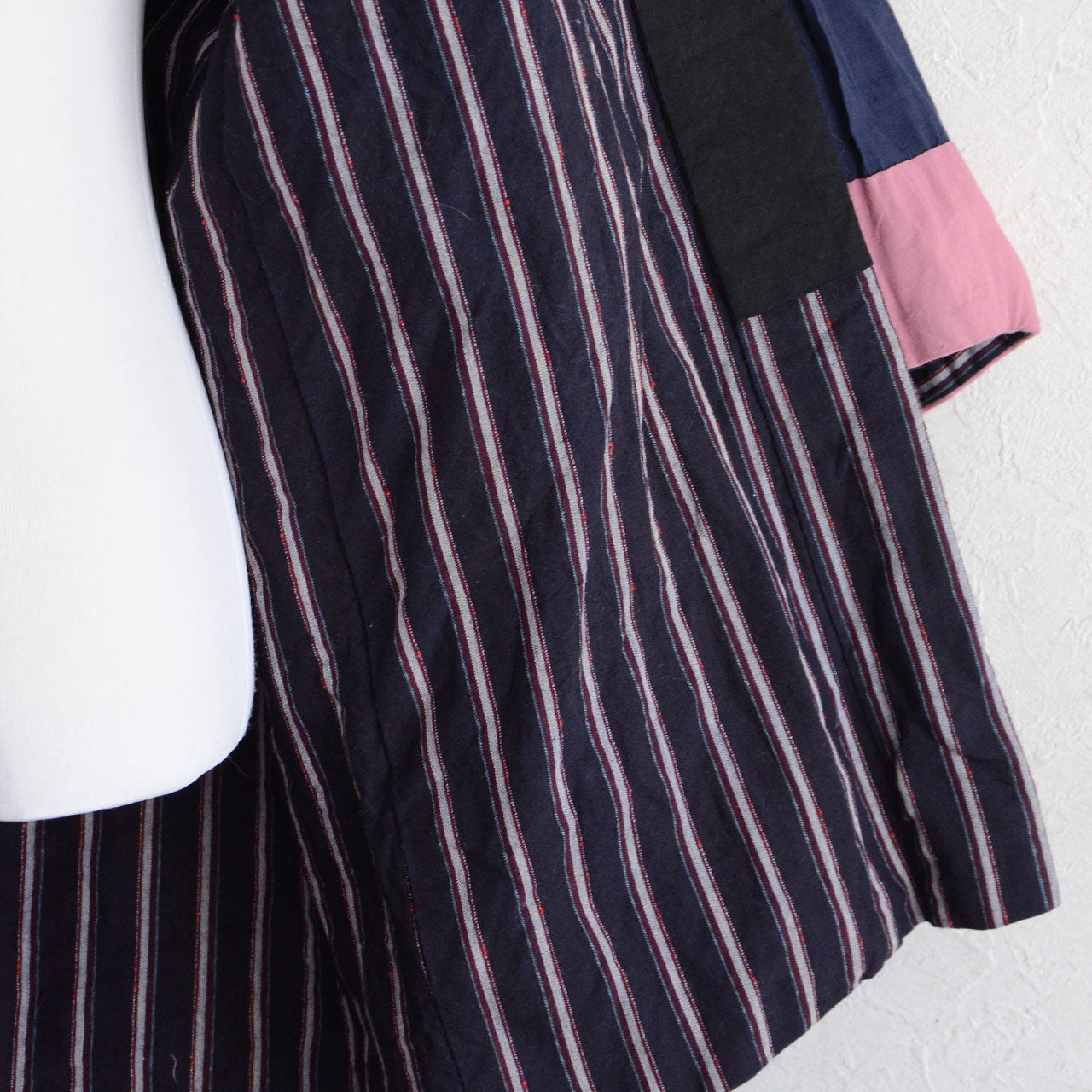 Japanese vintage cotton Noragi with traditional striped textile pattern