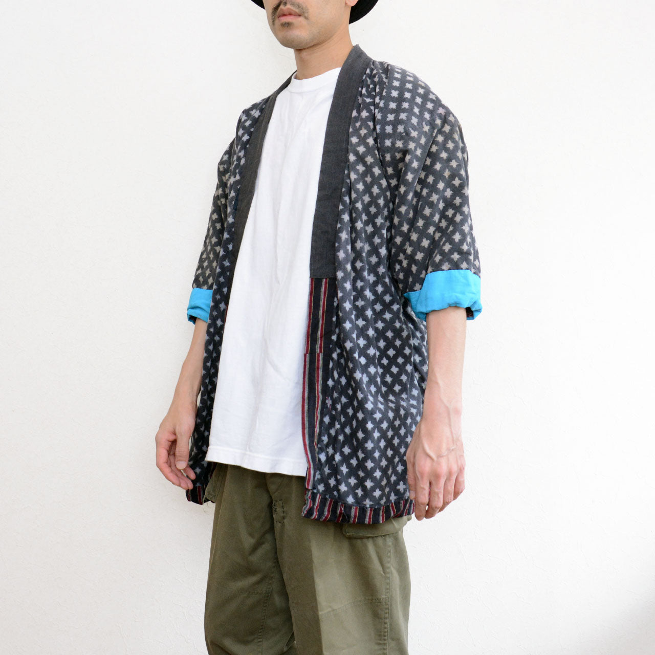 Unique Japanese vintage jacket emphasizing lining details
