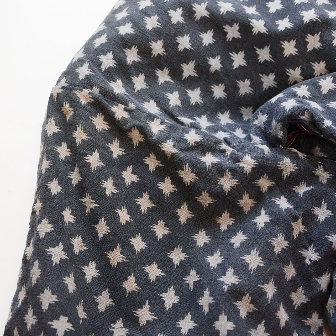 Striped cotton Noragi jacket with playful inner textile design
