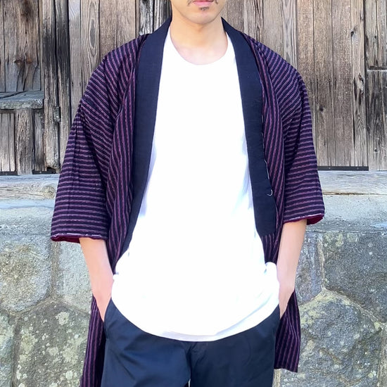 Indigo-dyed Japanese Noragi jacket from the Showa period