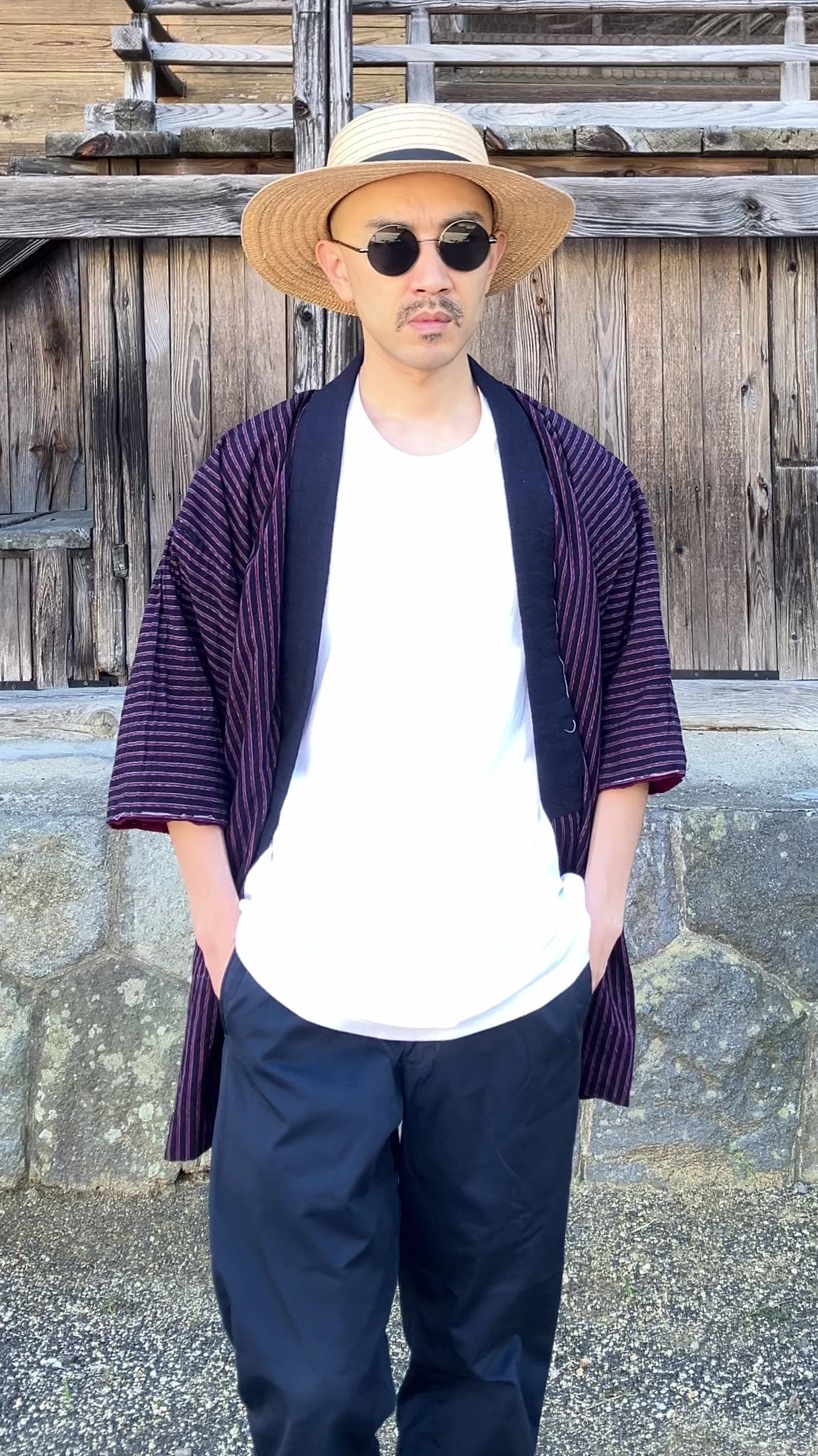 Indigo-dyed Japanese Noragi jacket from the Showa period
