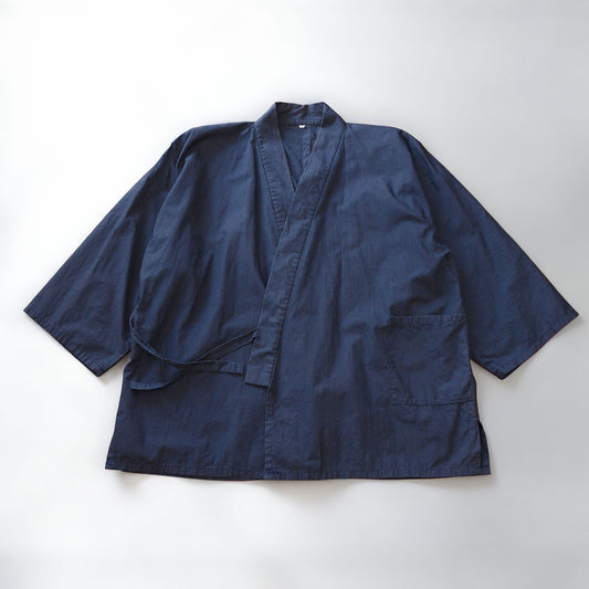 Navy cotton samue jacket, traditional Japanese relaxed garment