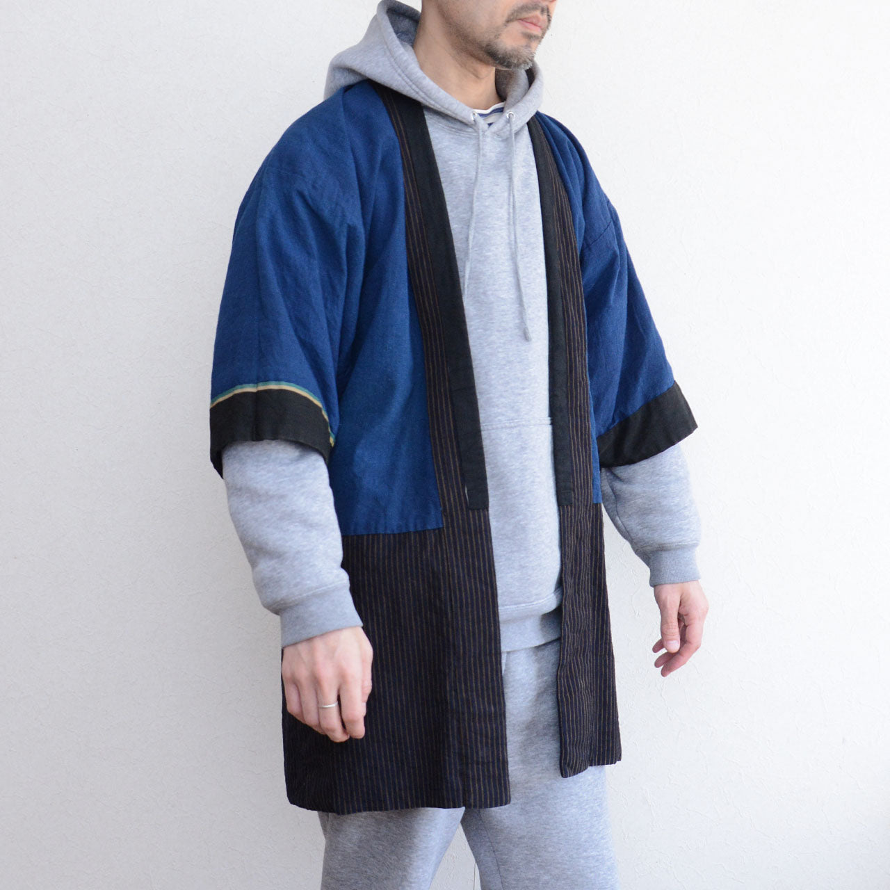 Noragi jacket Japanese vintage cotton indigo fabric Showa period