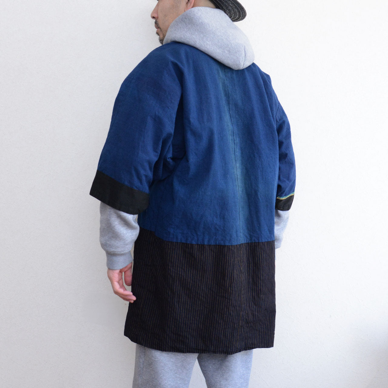 Japanese vintage Noragi jacket cotton striped textile Japan