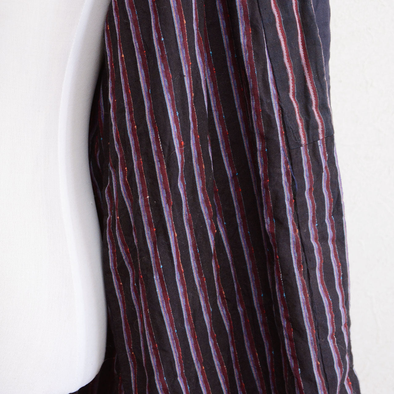 Vintage Japanese Noragi cotton textile garment with striped design