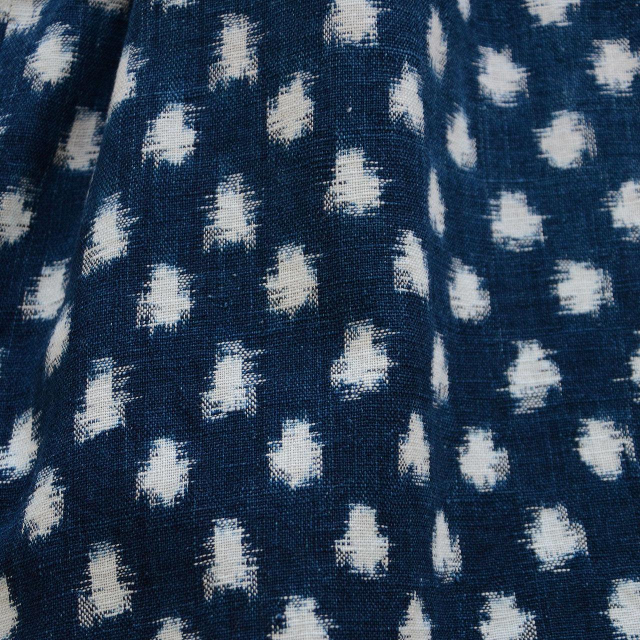 Vintage Japanese cotton vest made from indigo snow pattern kasuri fabric