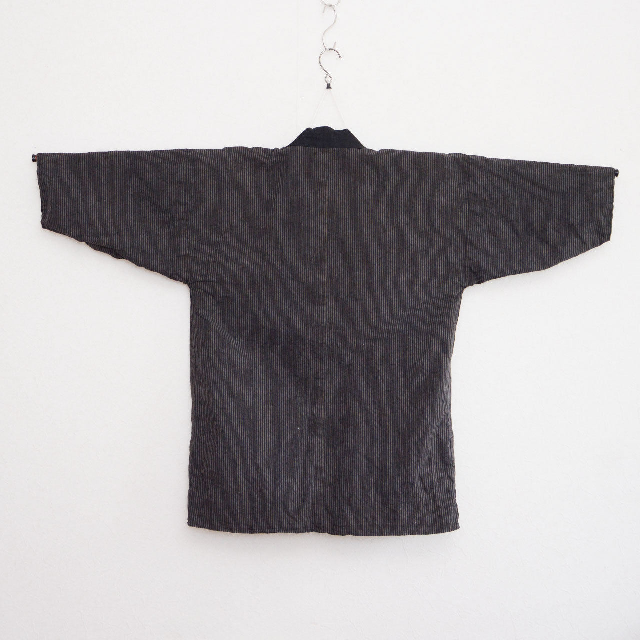 Striped cotton noragi jacket, traditional Japanese workwear