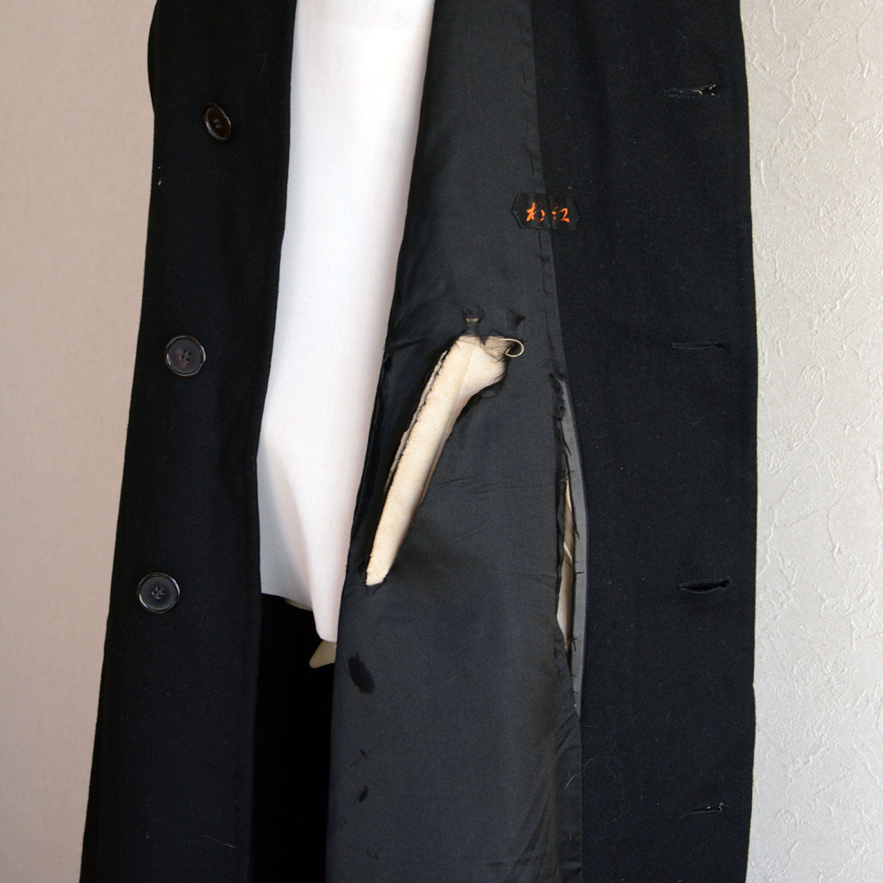 Early modern Japanese wool outerwear with sculptural silhouette