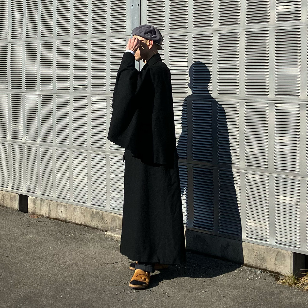Archival Japanese wool outerwear with generous cape proportions