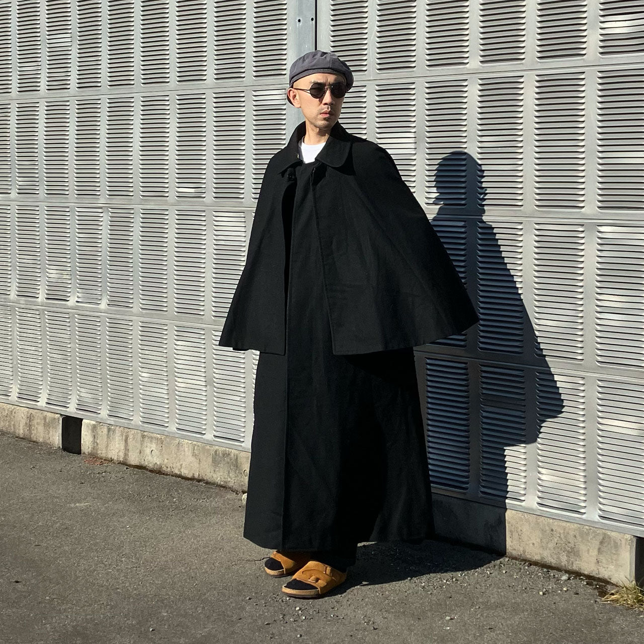 Vintage Japanese cape-style coat with timeless architectural form