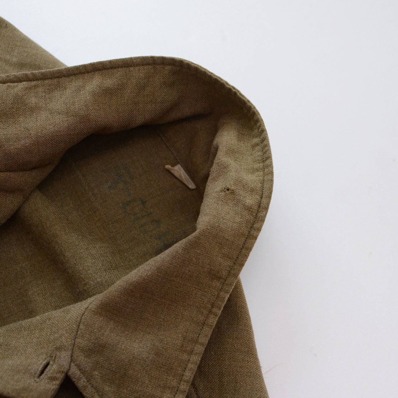 1940s military wool shirt styled in modern fashion