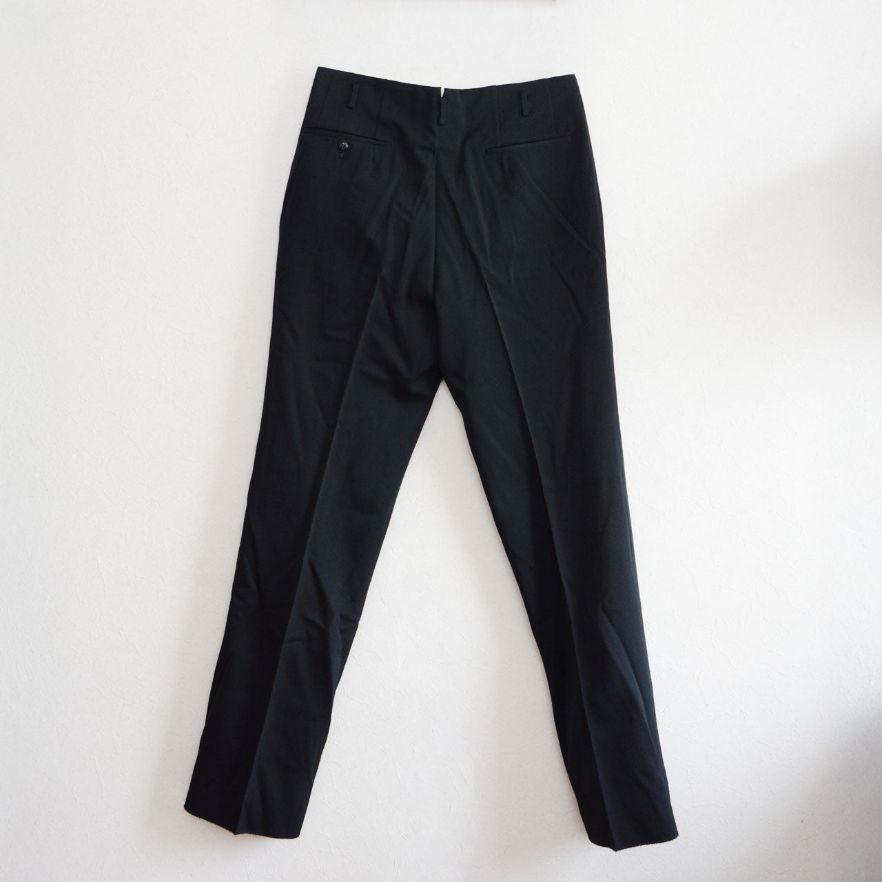 Japanese-made black wool trousers from 1980s–90s, unused