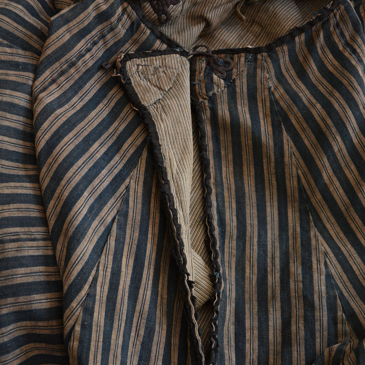 Cotton cloak with historical texture and aged fabric