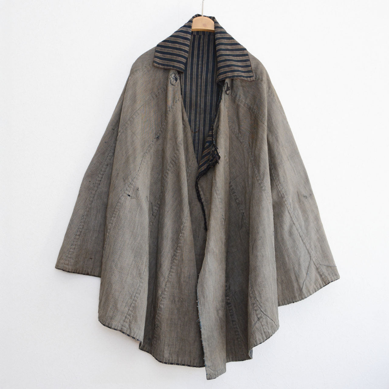 Indigo dyed cotton cloak, sleeveless traditional design