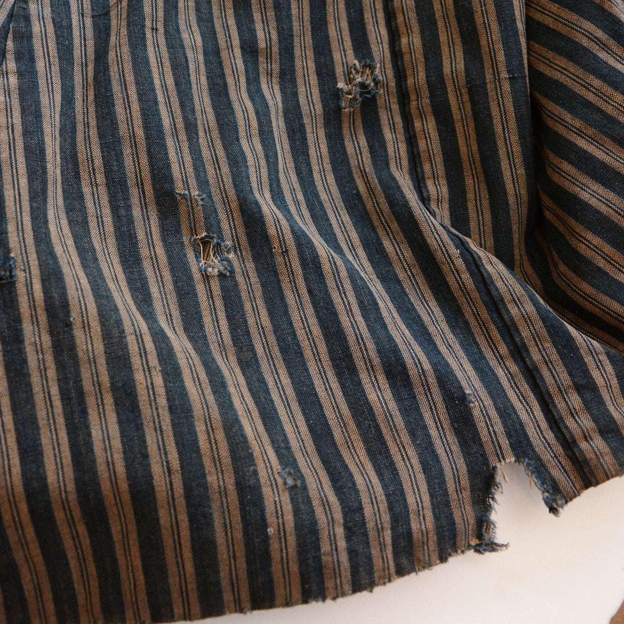 Meiji-Taisho period cotton rainwear with velvet collar