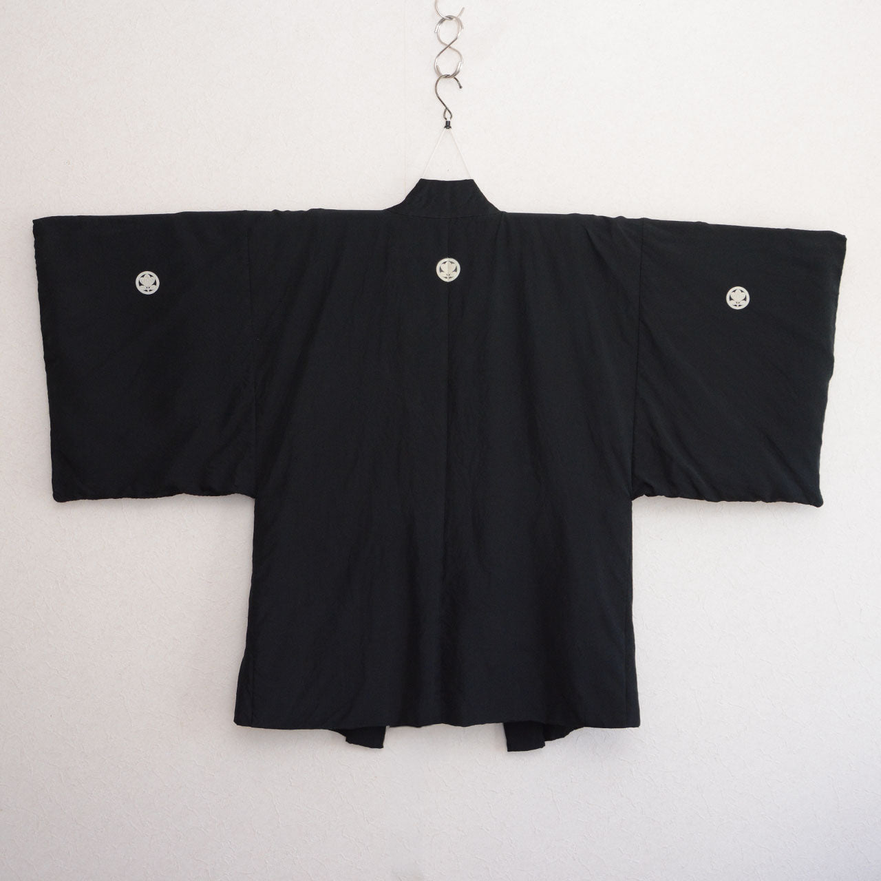 Vintage Japanese Haori Jacket — Black Silk, Five-Crest Montsuki, Iro-Ura Lining, Showa Era