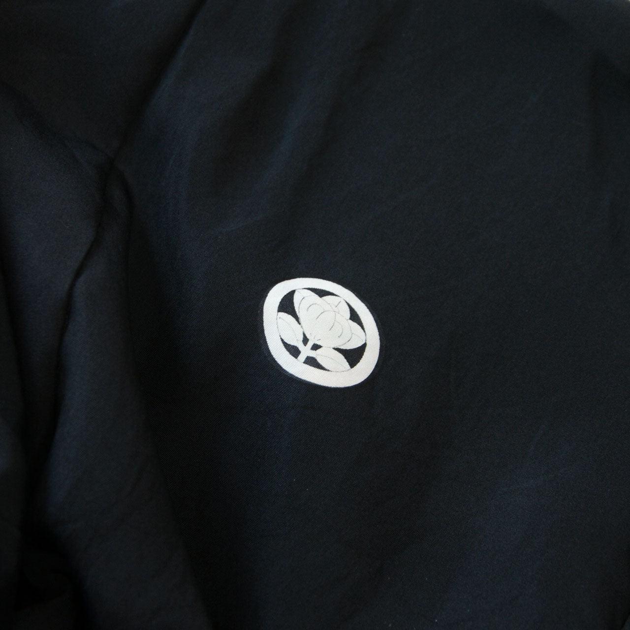 Vintage Japanese Haori Jacket — Black Silk, Five-Crest Montsuki, Iro-Ura Lining, Showa Era