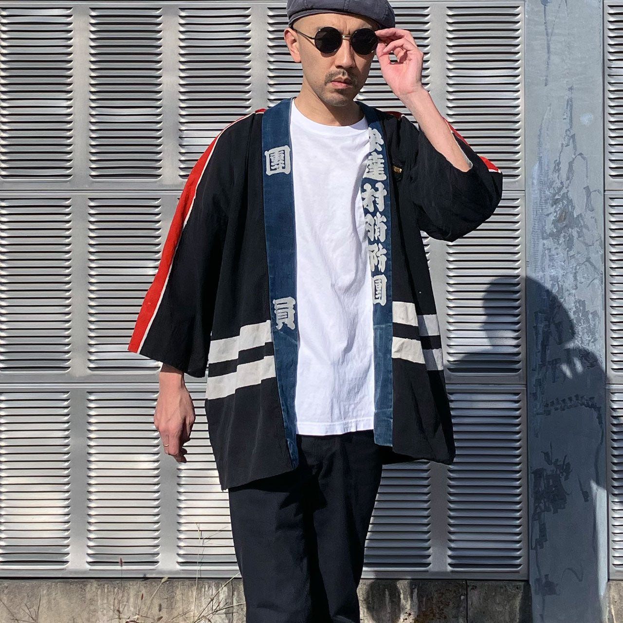 Vintage 1950s Japanese firefighter happi coat made of cotton