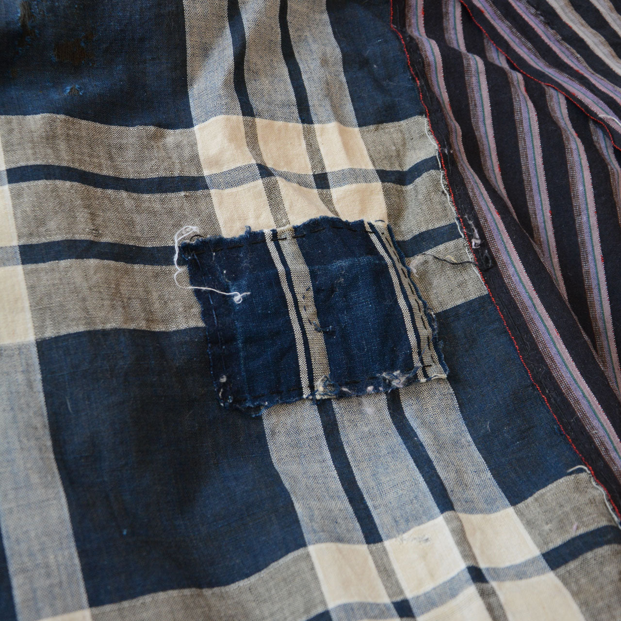 Traditional Japanese cotton fabric repurposed for modern art and design