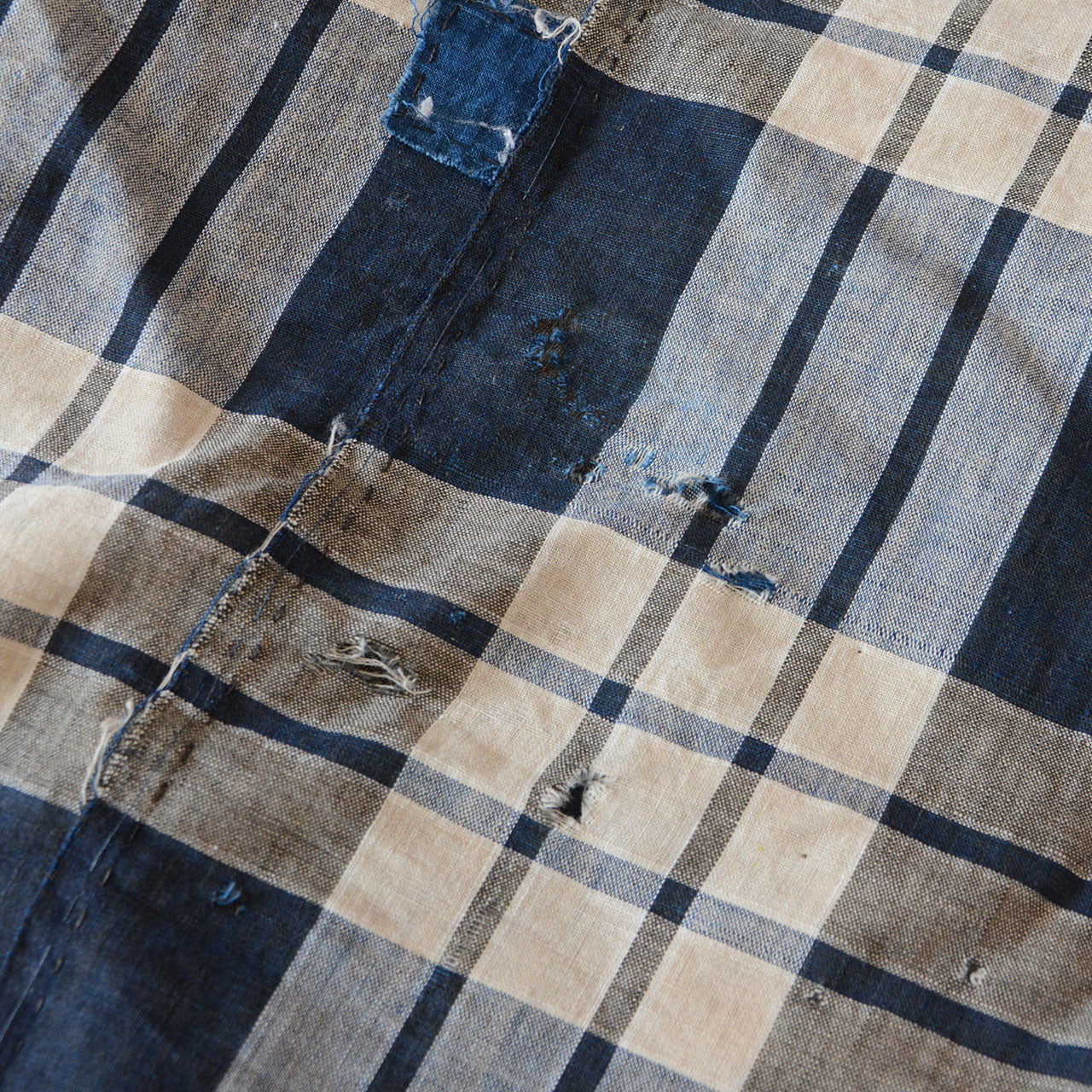 Boro patchwork textile showing traditional Japanese hand-mending techniques