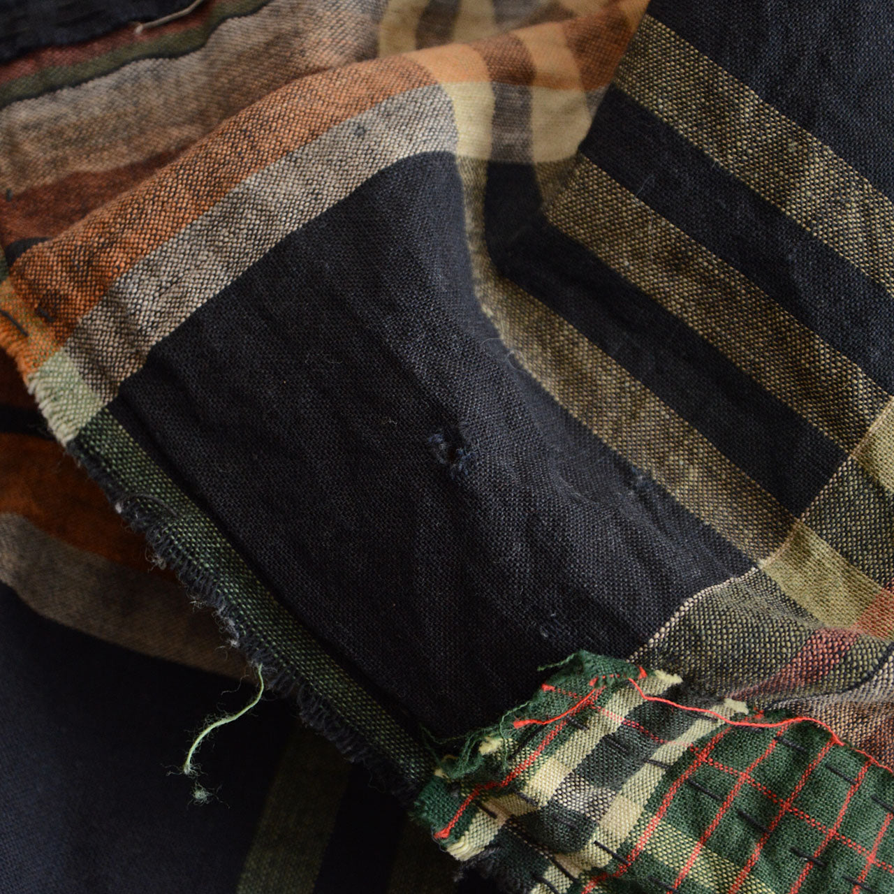 Boro cotton fabric ideal for remaking, crafts, or interior decoration.