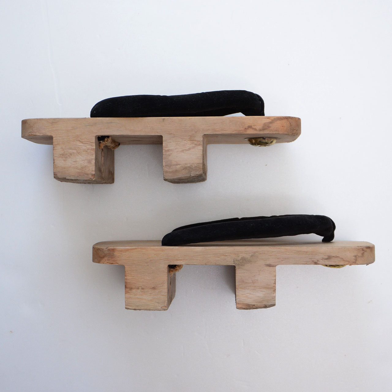 Traditional Japanese geta, ni-mai-ha style, aged natural wood