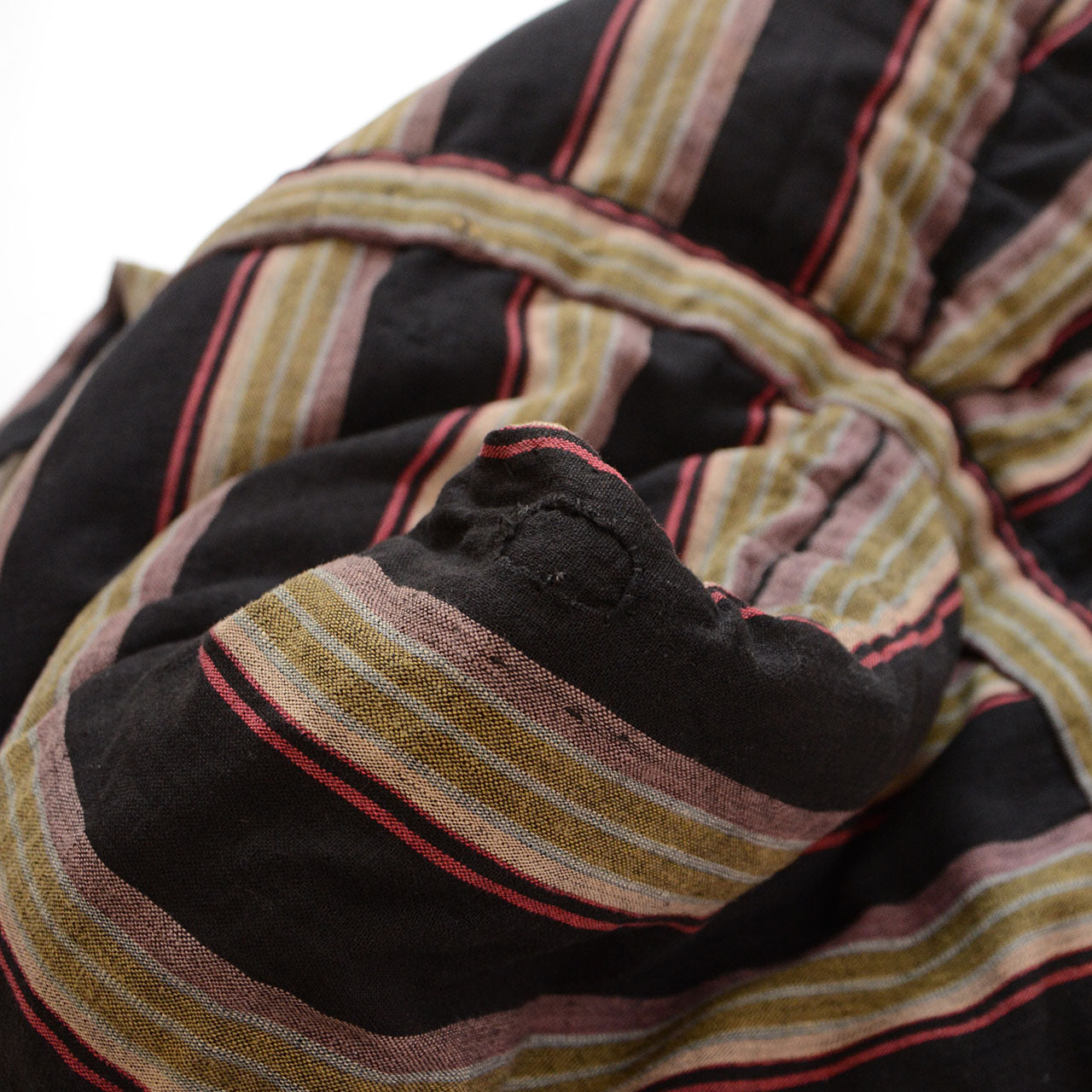 Handcrafted vintage Japanese zukin with stripes and padding