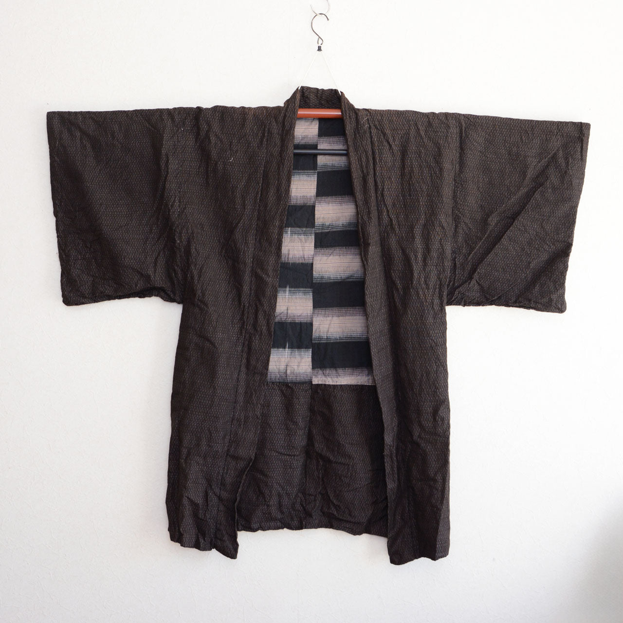 Vintage Japanese Kimono Jacket for men, semi-long outerwear