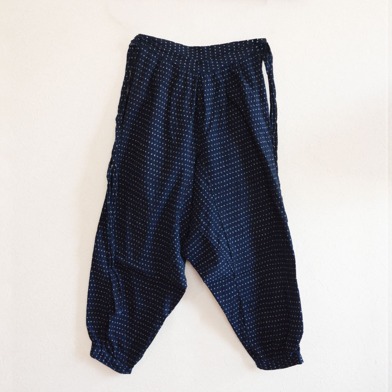 Hand-sewn antique Japanese indigo cotton Monpe pants