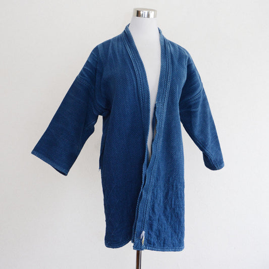Double-layer indigo-dyed kendo gi jacket made of cotton from Japan