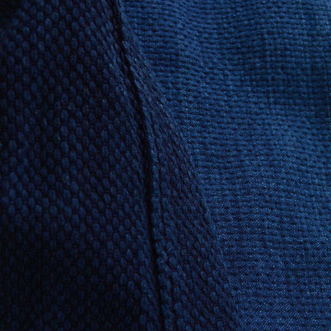 Deep indigo kendo gi, Bushu Ichi, 100% cotton double weave, kanji embroidered sleeve