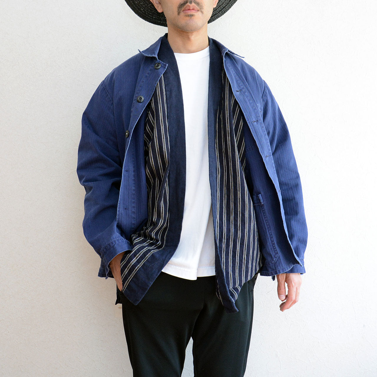 Hand-stitched Japanese noragi reflecting care and daily use over decades.