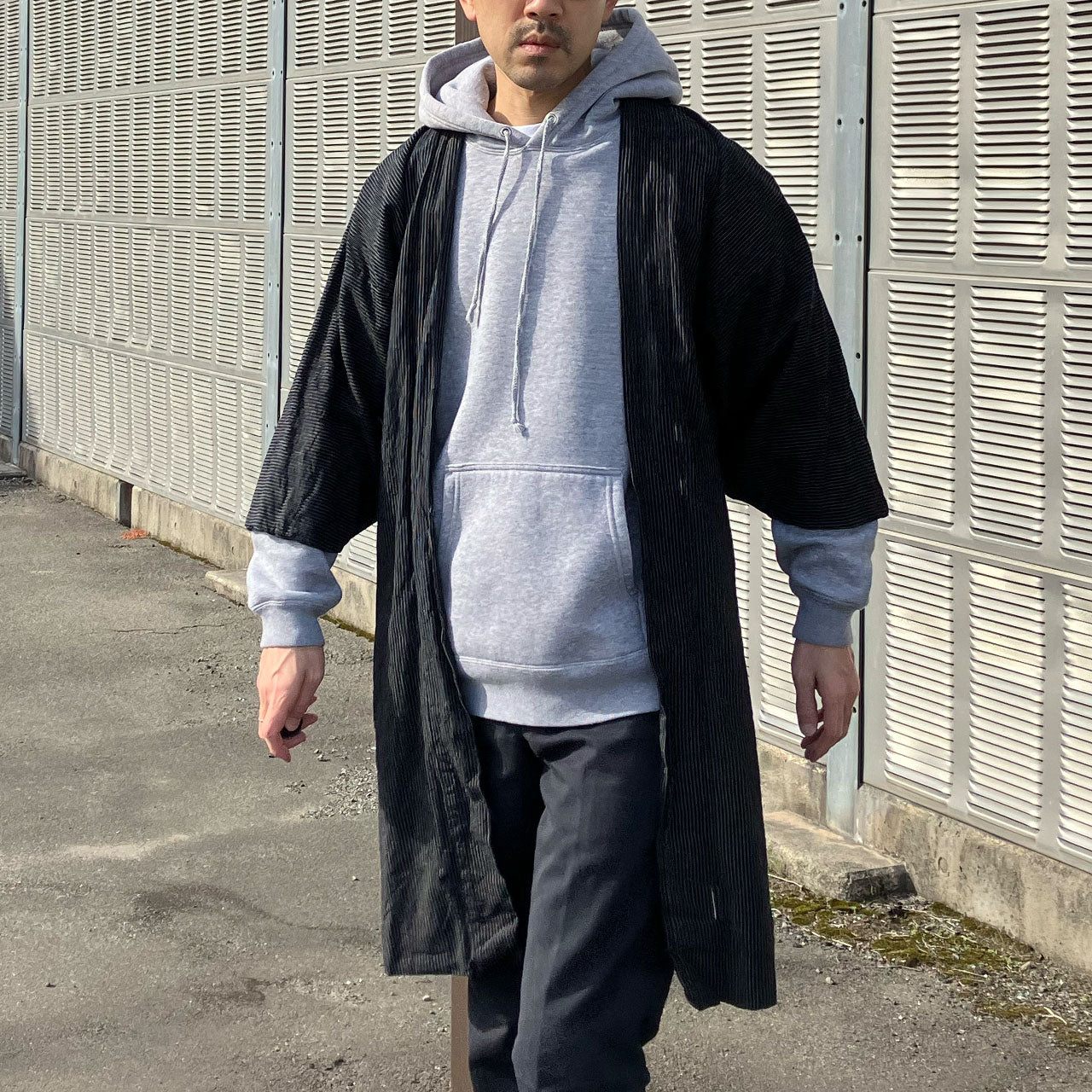 Noragi with indigo stripes and checked fabrics