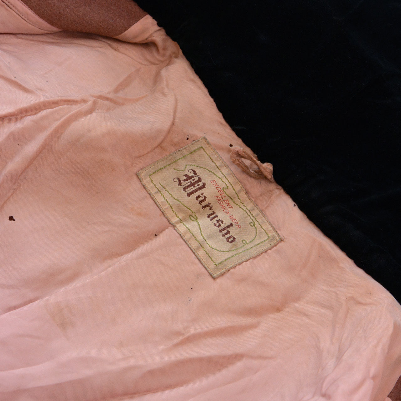 Antique Japanese wool cloak mantle, mauve color, velvet collar, vintage outerwear, Japan vintage