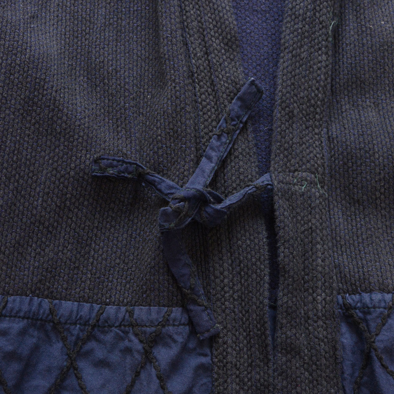 Vintage Japanese budo textile, kendo gi, cotton navy, Mitsuboshi, Made in Japan