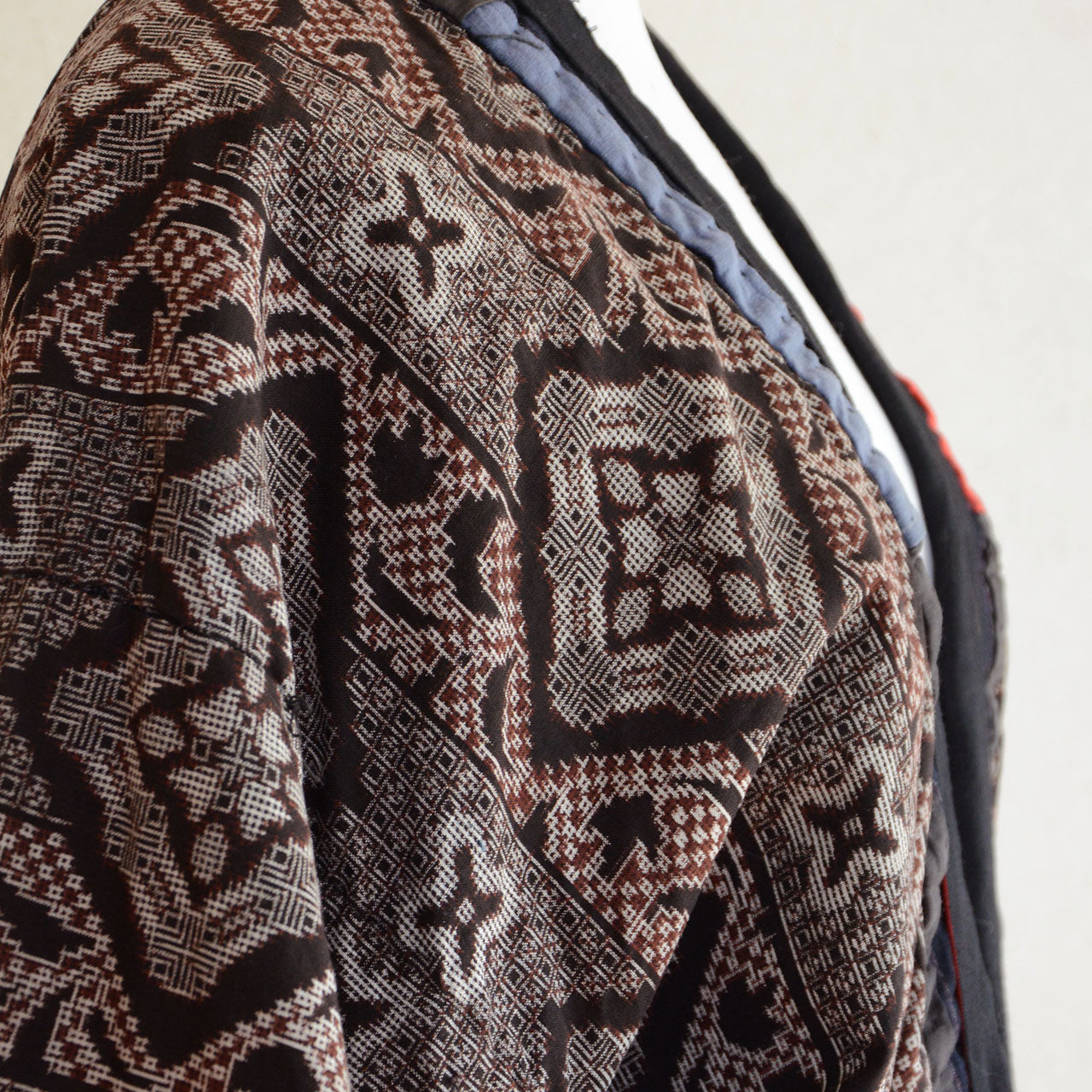 Indigo Stripe Front, Geometric Pattern Back Japanese Jacket