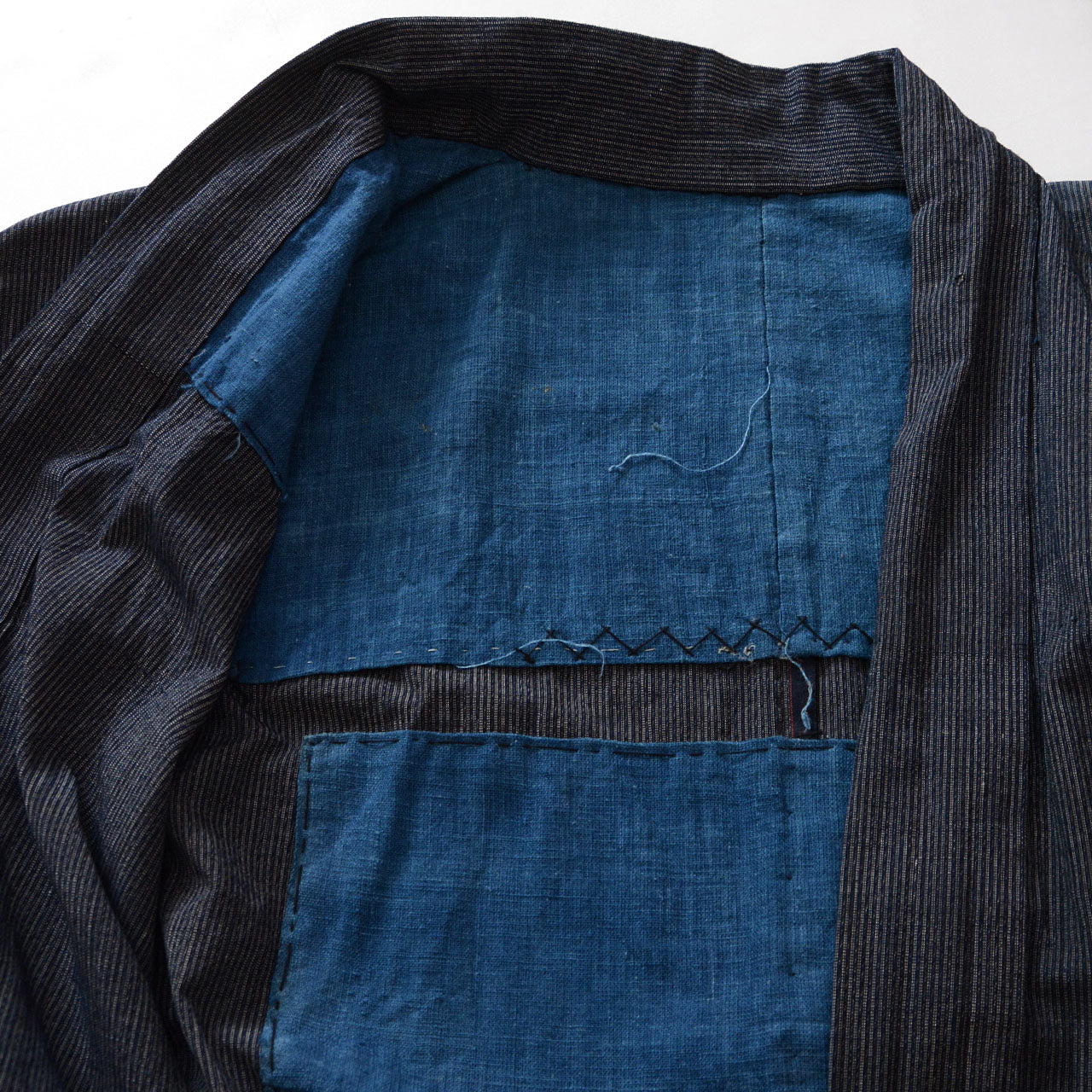 Noragi jacket highlighting vintage indigo dye and texture