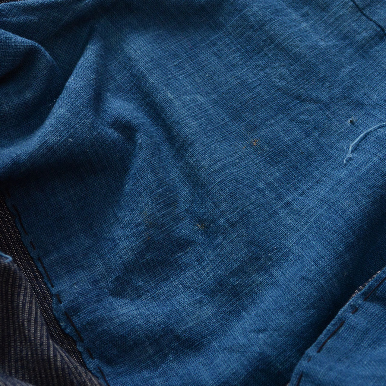 Hand-stitched Japanese Noragi jacket with worn details