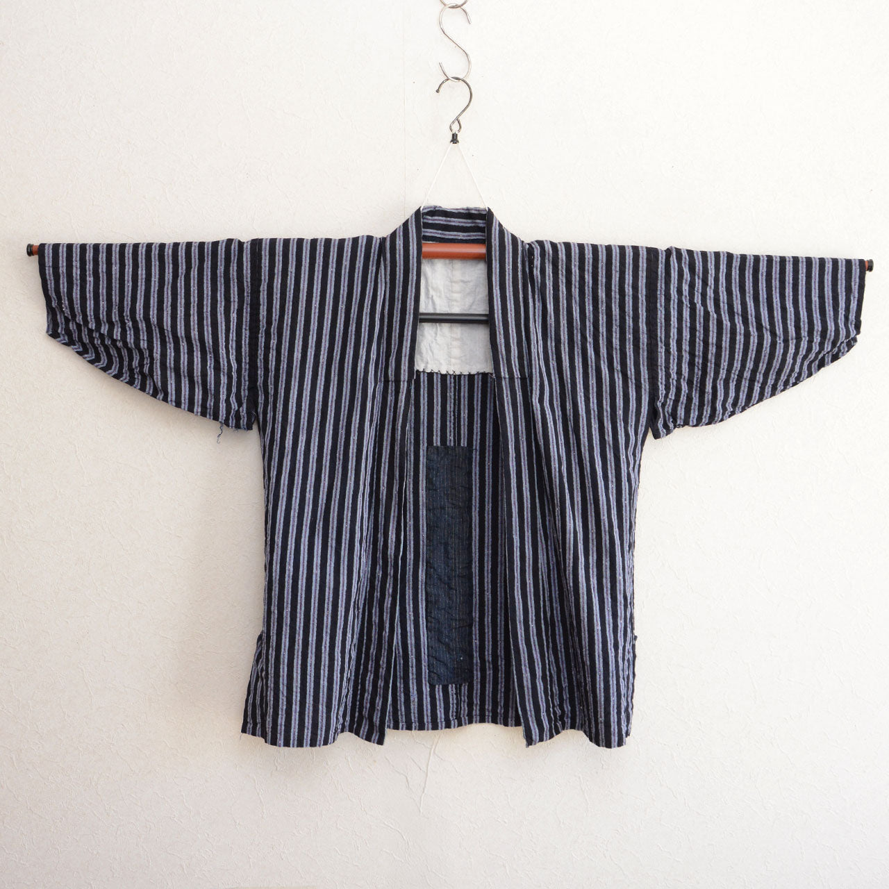 Japanese workwear noragi jacket striped cotton textile