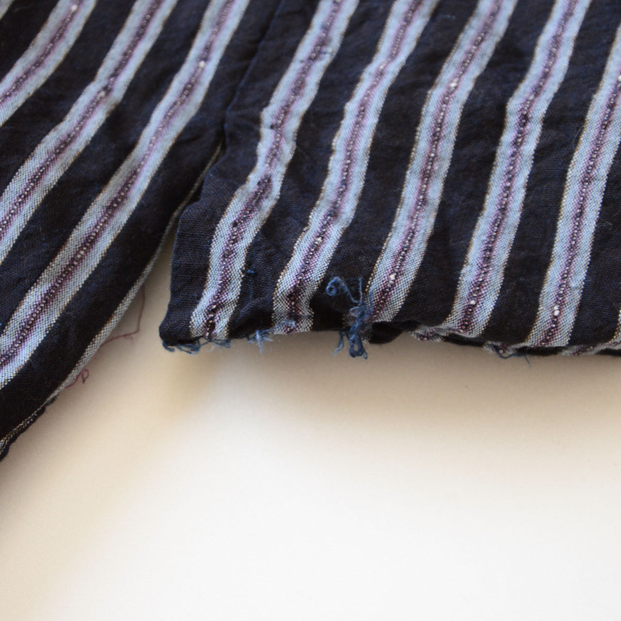 Vintage noragi jacket made of striped cotton fabric