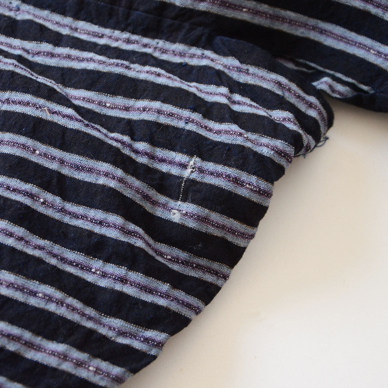 Japanese noragi jacket cotton textile with striped pattern