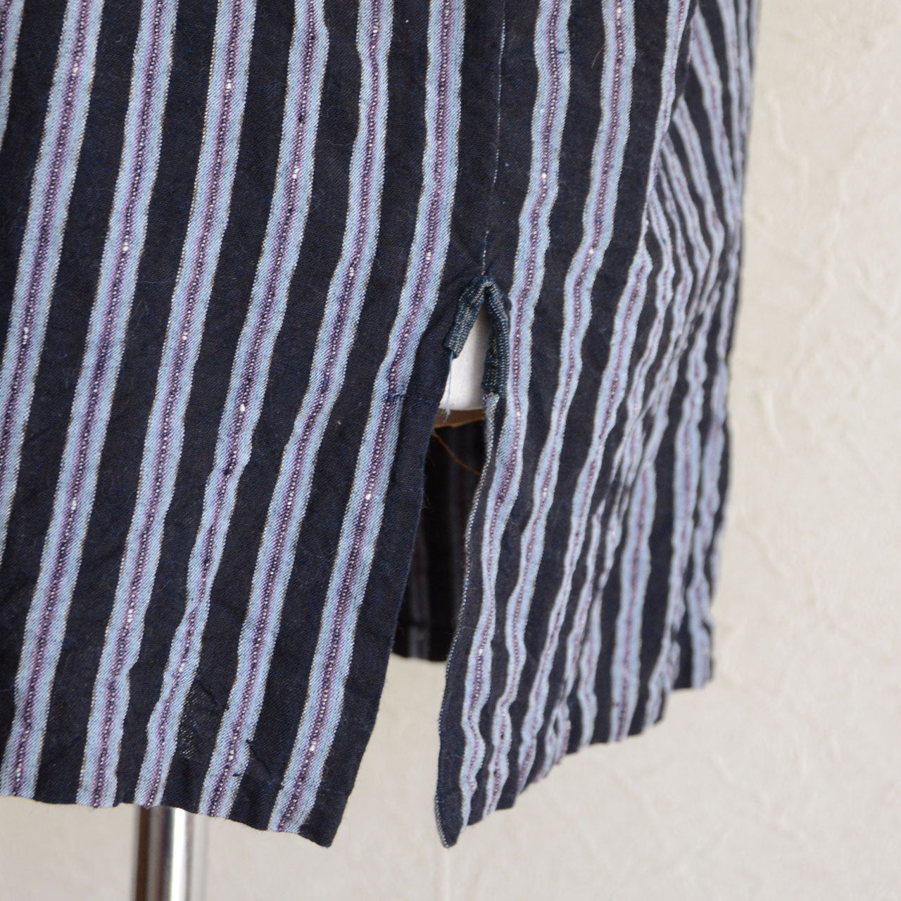 Striped cotton fabric noragi jacket traditional workwear Japan