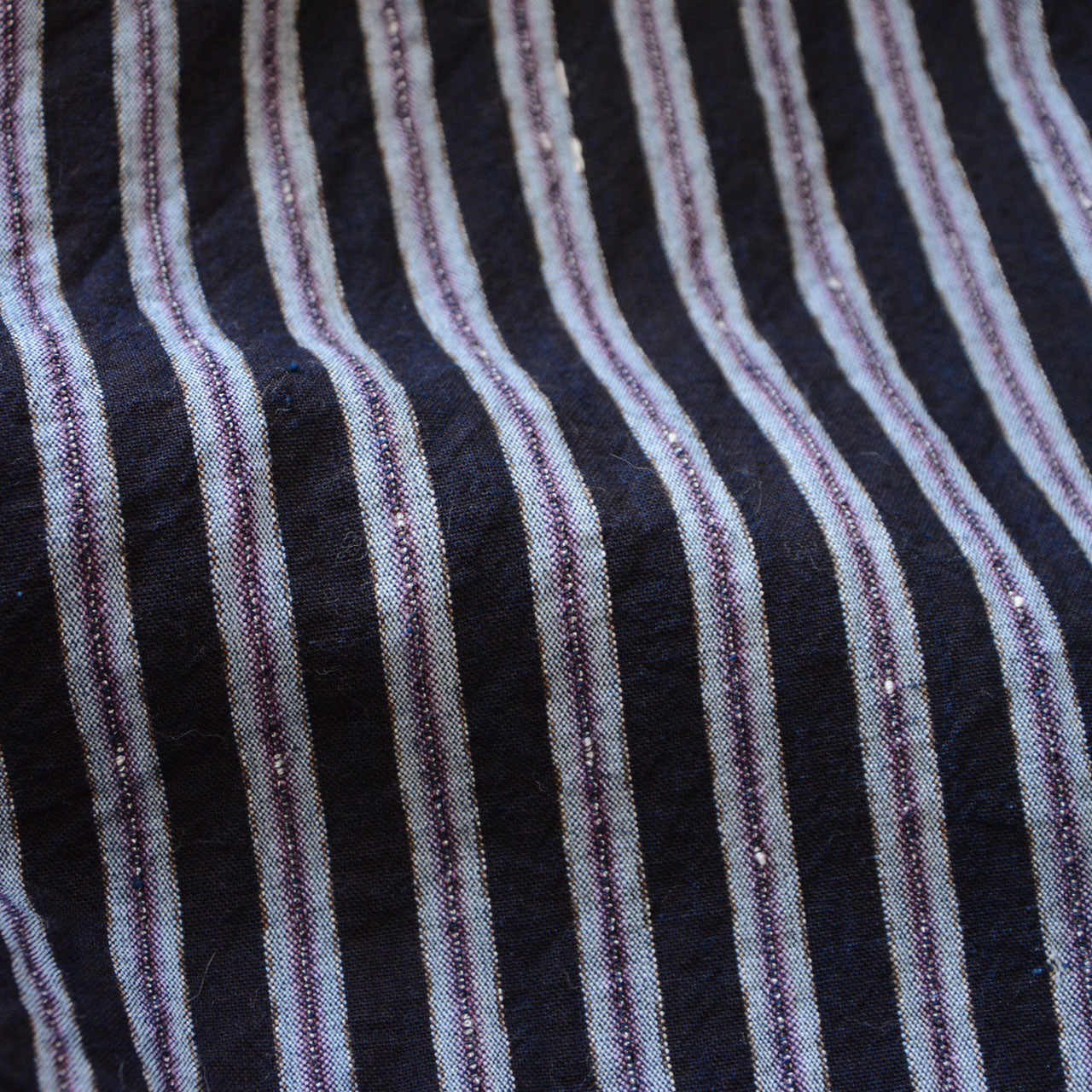 Indigo striped textile used in Japanese noragi jacket