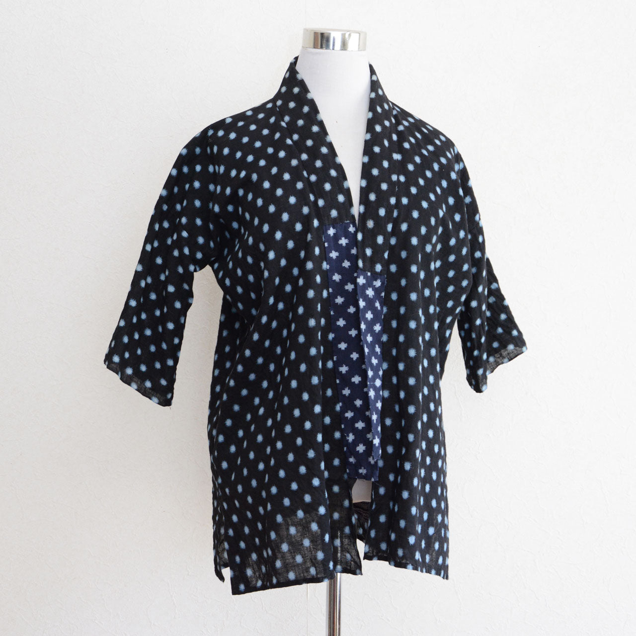 Vintage Japanese noragi jacket cotton yukinko kasuri crazy pattern textile