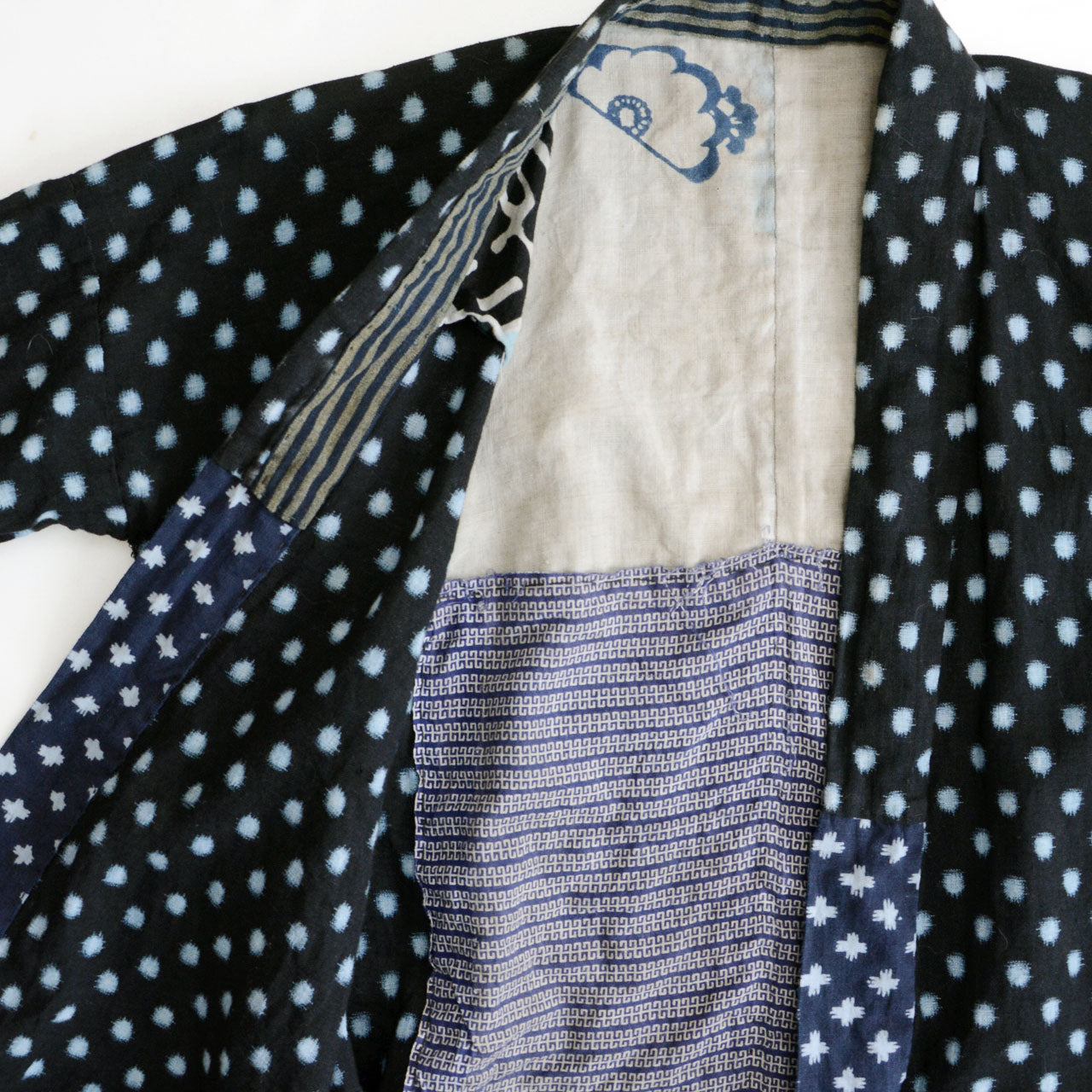 Japanese noragi jacket cotton yukinko kasuri fabric traditional workwear garment