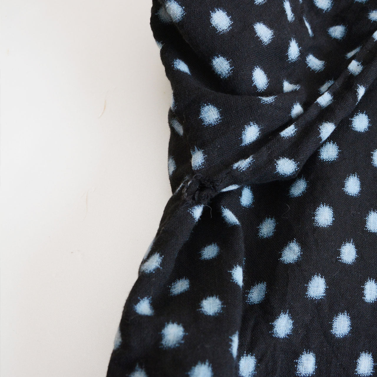 Vintage Japanese workwear noragi cotton garment with kasuri patterned fabric