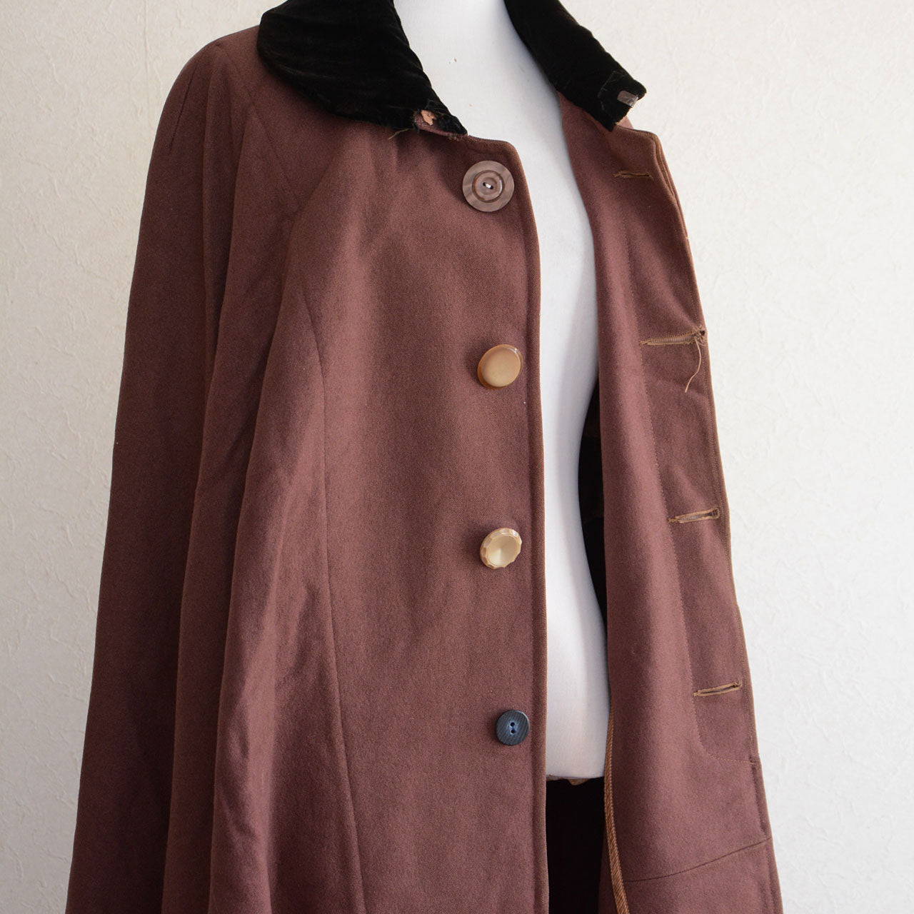 Wool cape garment representing early modern Japanese outerwear