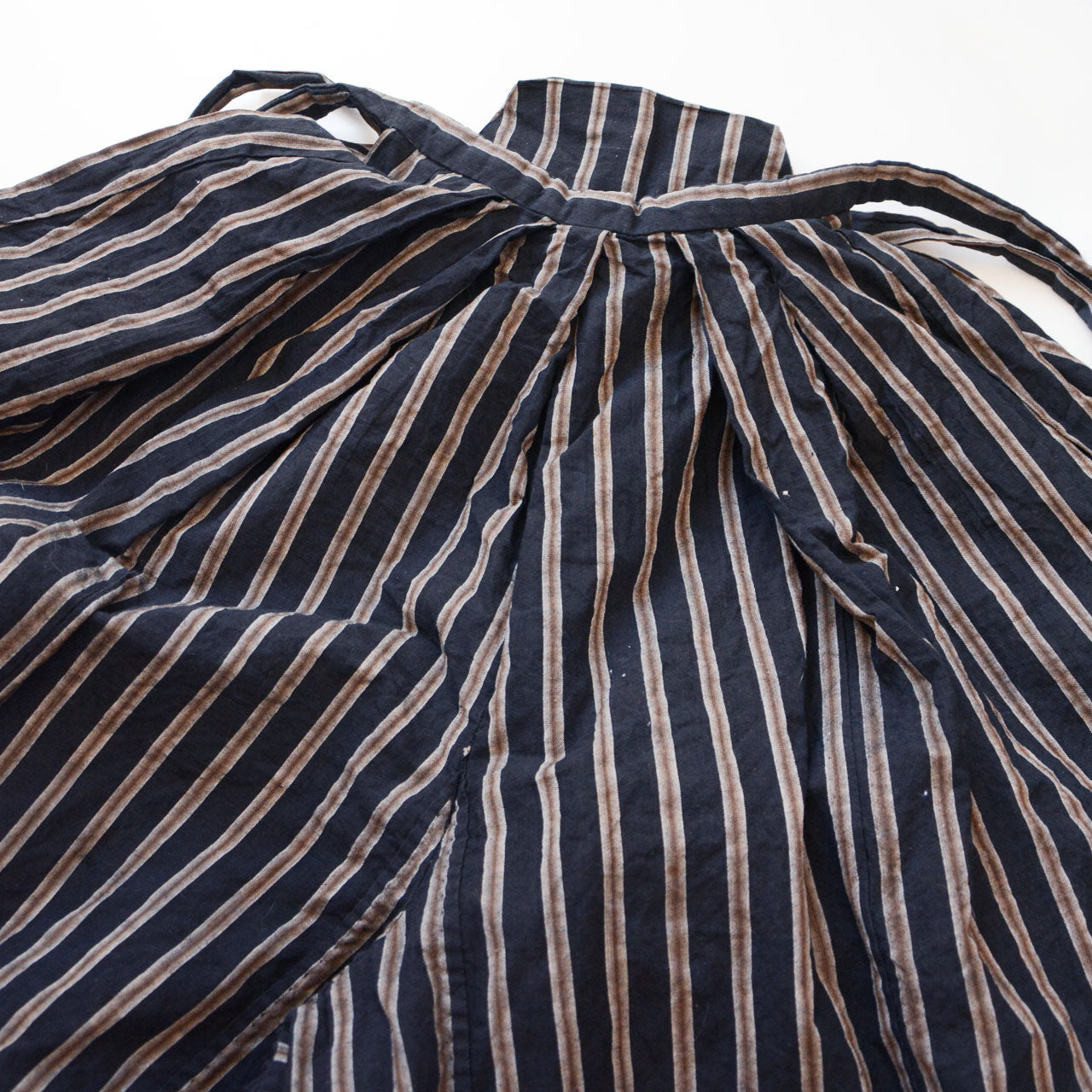 Cotton hakama fabric with aged patina from Showa era